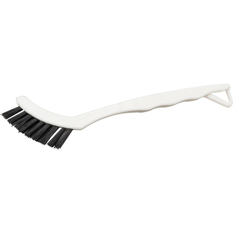 Genuine Joe Hand Held Grout Brush - Nylon Bristle - 8" Handle Length - Plastic Handle - 1 Each - Black, White (GJO18414)