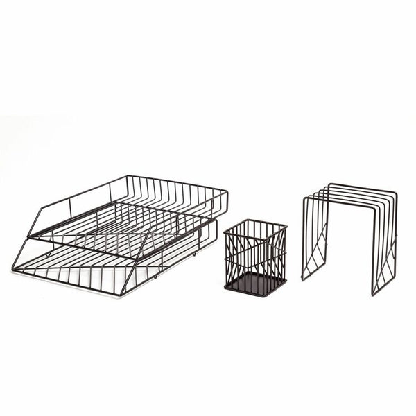 U Brands Vena Desk Organization 4 Piece Kit - Metal - Black - 1 Each (UBR2004U0001) Each