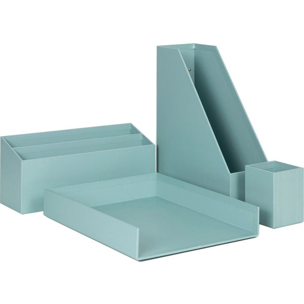 U Brands 4 Piece Desk Organization Kit - 4.1", x 9.8" Width12", Desktop - Sturdy, Lightweight - Teal