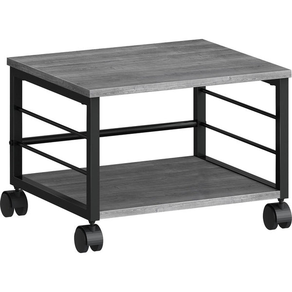 Lorell Underdesk Mobile Machine Stand - 150 lb Load Capacity - 13.3", x 18.8" x 15.3" Depth - Desk - Powder Coated - Metal, Laminate, Polyvinyl Chloride (PVC) - Black, Weathered Charcoal (LLR60262)