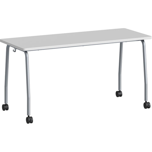 Lorell Laminated Top Training Table, 29.50" x 23.63"x 1" Table Top Thickness, 59" Height, Gray (LLR60848)