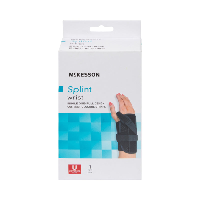 McKesson Wrist Brace Foam / Nylon Left Hand Black One Size Fits Most (1159162_EA) 1/EA