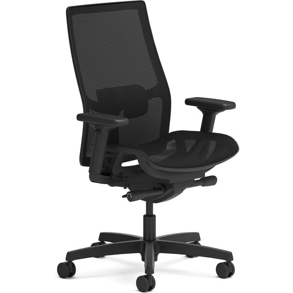 HON Ignition 2.0 Mid-back Mesh Seat Task Chair - Black Mesh Seat - Fog Mesh Back - Mid Back - Black - Armrest - 1 Each (HONI2MSKY2IMTN)