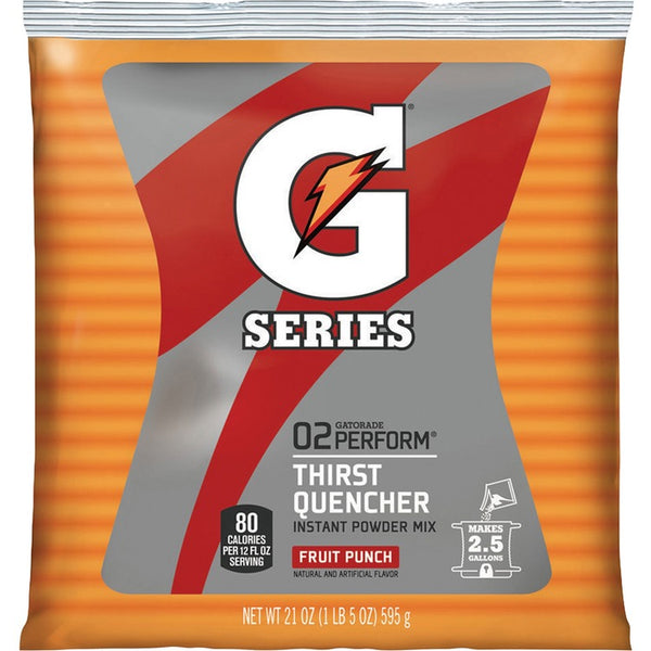 Gatorade Foods Powdered Mix Pouches - Powder - 1.31 lb - 2.50 gal Maximum Yield - 32 / Carton (QKR33691CT) Case of 32