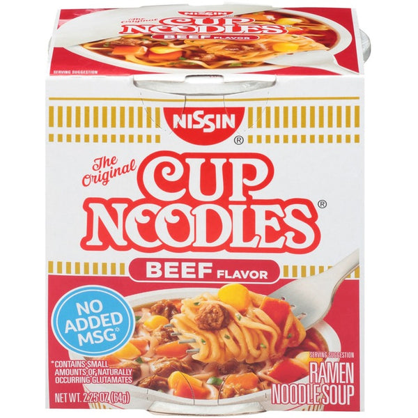 NISSIN FOODS Top Ramen Beef Flavor Cup Noodles - Beef - 2.25 oz - 12 / Carton (NSF23001) Case of 12