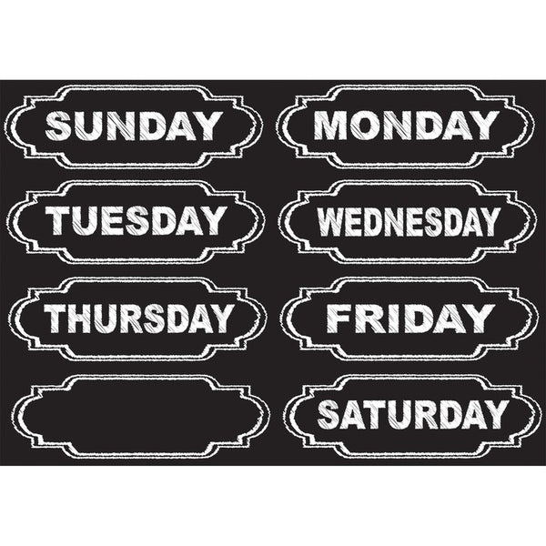 Ashley Magnetic Chalkboard Days of the Week - Die-cut, Write on/Wipe off - 1 / Each - Multicolor (ASH19002)