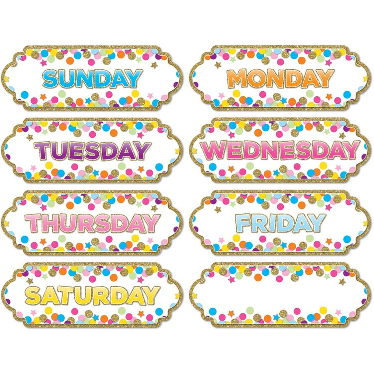 Ashley Magnetic Confetti Days Timesavers - Die-cut, Write on/Wipe off - 1 / Each - Multicolor (ASH19006)