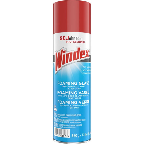 Windex&reg; Foaming Glass Cleaner - Aerosol - 19.7 fl oz (0.6 quart) - 6 / Carton - White (SJN333813CT) Case of 6