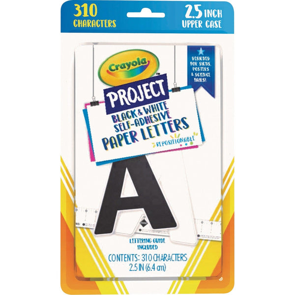 Crayola Self-adhesive Paper Letters - Self-adhesive - 2.50", - Black/White - Paper (PACP1645CRA) Each