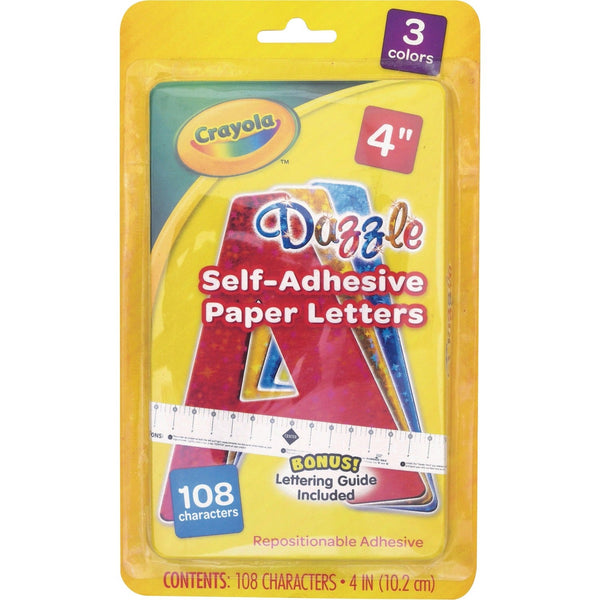 Crayola Self-adhesive Paper Letters - Self-adhesive - 4", - Assorted - Paper (PACP1648CRA) Each