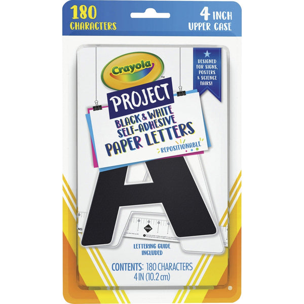 Crayola Self-adhesive Paper Letters - Self-adhesive - 4", - Black/White - Paper (PACP1644CRA) Each