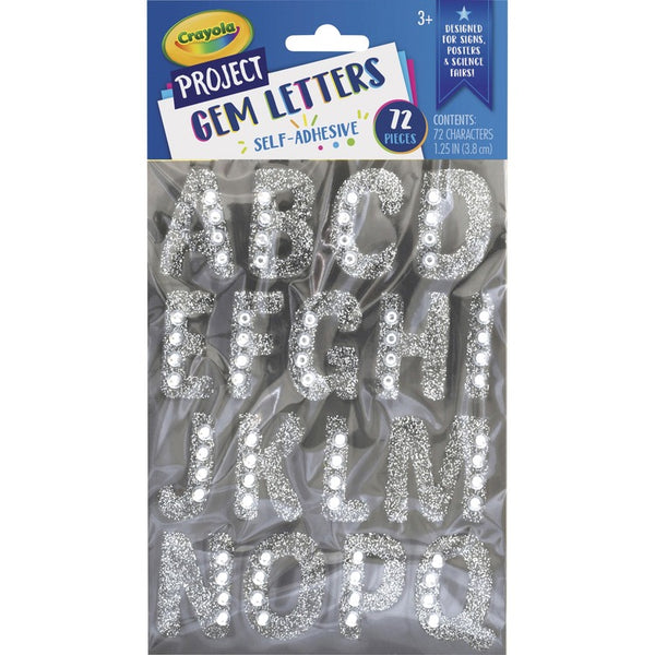 Crayola Crayola Sparkling Gems Sticker Letters - Self-adhesive - 1.25", - Silver (PACP1665CRA)