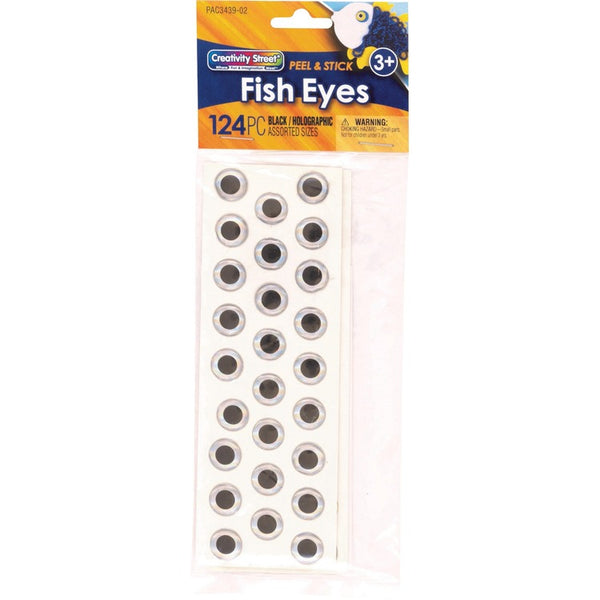 Creativity Street Fish Eyes - Puppet, Art Project, Craft Project - 124 / Pack - Black, Clear (PACP343902) Each