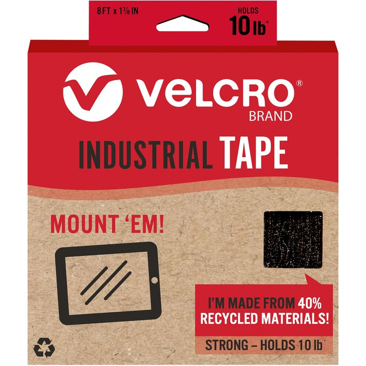 VELCRO&reg; Eco Collection Adhesive Backed Tape - 8 ft Length x 1.88" Width - 1 / Each - Black (VEK30190) Each