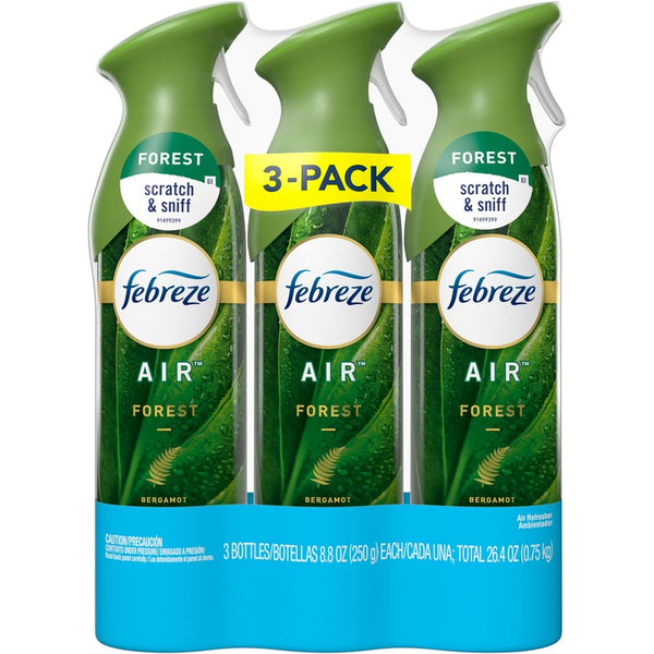 Febreze Air Freshener Spray - Spray - 8.8 fl oz (0.3 quart) - Forest - 3 / Pack - Odor Neutralizer, VOC-free (PGC43856)