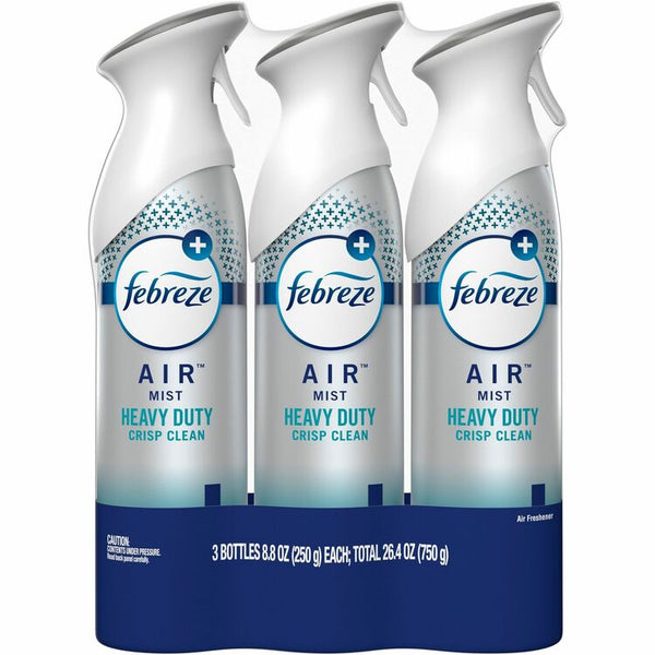 Febreze Air Freshener Spray - Spray - 8.8 fl oz (0.3 quart) - Lemony Verbena, Crisp Clean, Crisp Cucumber - 3 / Pack - Odor Neutralizer, VOC-free, Heavy Duty (PGC74601)