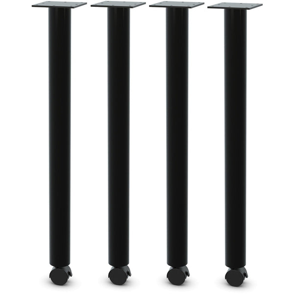 Lorell Relevance Tabletop Post Legs - 1" x 2" x 27.8" , Caster - Material: Steel - Finish: Black (LLR60607)