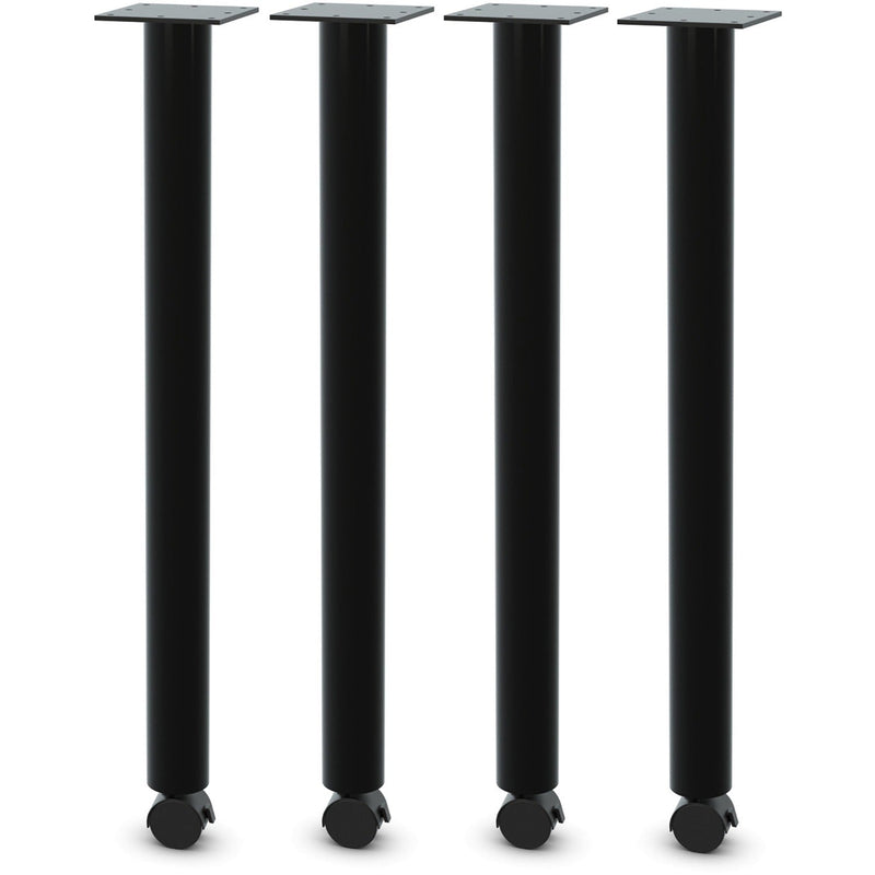 Lorell Relevance Tabletop Post Legs - 1" x 2" x 27.8" , Caster - Material: Steel - Finish: Black (LLR60607) 1 Set