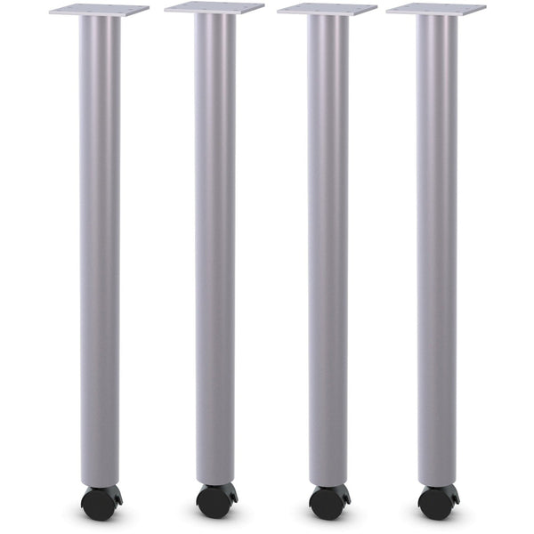 Lorell Relevance Tabletop Post Legs - 1" x 2" x 27.8" , Caster - Material: Steel - Finish: Gray (LLR60608)