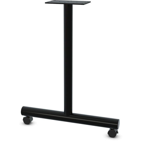 Lorell Relevance Tabletop Wheeled T-Leg Base - 27.8" , Caster - Material: Tubular Steel - Finish: Black (LLR60609)