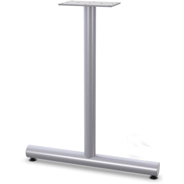 Lorell Relevance Tabletop T-Leg Base with Glides - 27.8" - Material: Tubular Steel - Finish: Gray (LLR60612)