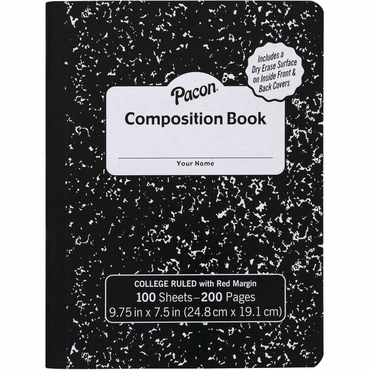 Pacon Marble Hard Cover Wide Rule Composition Book (PACPMMK37101DE) Each