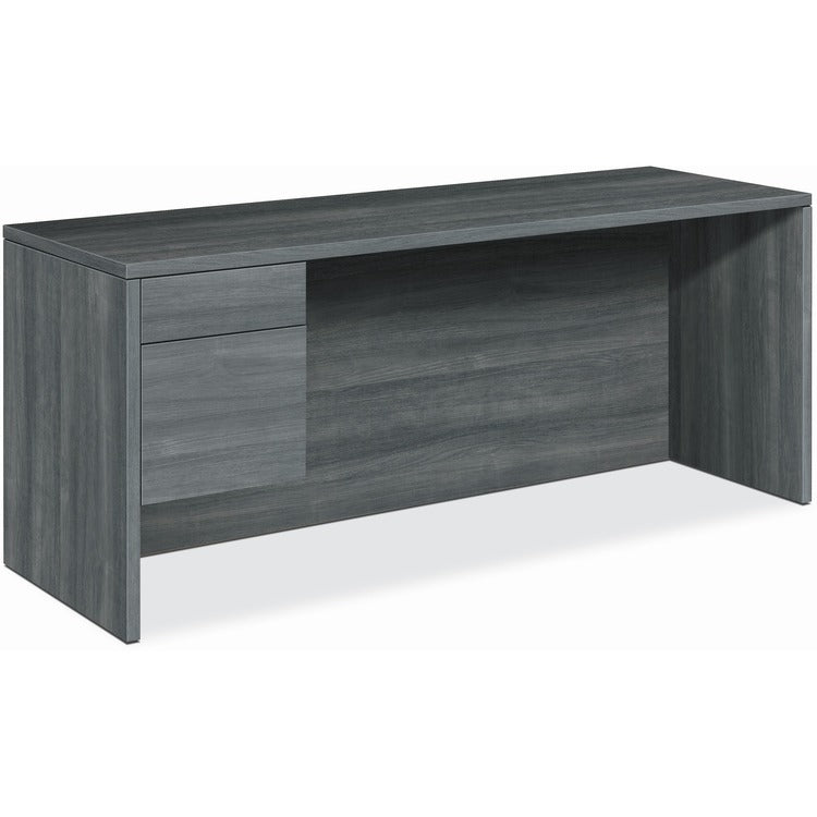 HON Left Pedestal Credenza, 72"x24"x29-1/2" , Sterling Ash (HON10546LLS1) Each