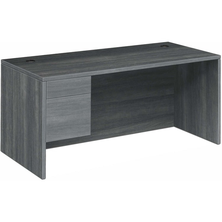 HON Left Pedestal Desk, 66"Wx30"Dx29-1/2"H, Sterling Ash (HON10584LLS1) Each