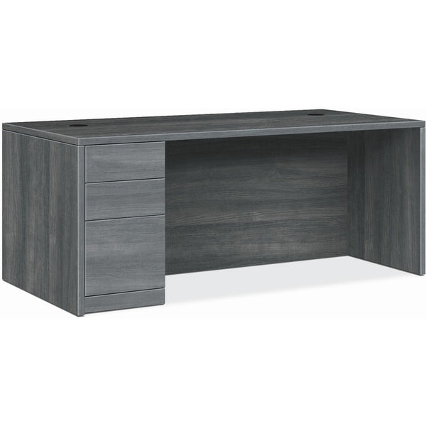 HON Desk, Left Pedestal, B/B/F, 72"x36"x29-1/2" , Sterling Ash (HON105896LLS1)