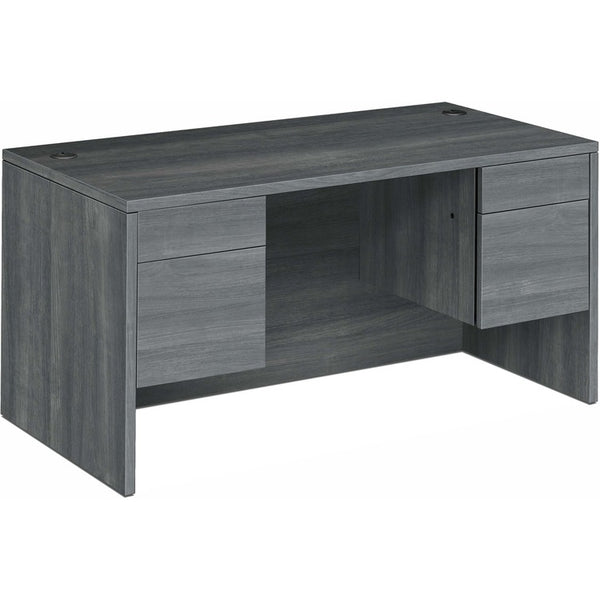 HON Double Pedestal Desk,Rectangle,60"x30"x29/2" ,Sterling Ash (HON10573LS1)