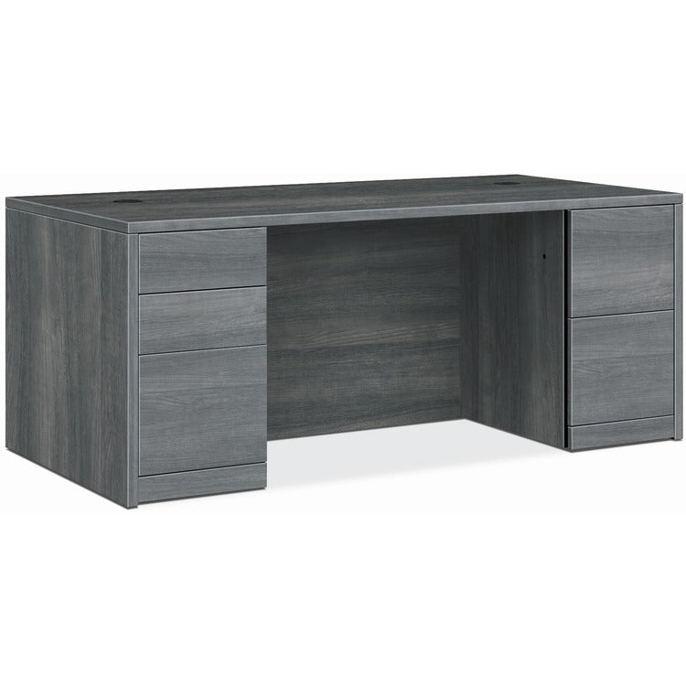 HON Double Pedestal Desk,Rectangle,72"x36"x29-1/2" ,Sterling Ash (HON105890LS1)