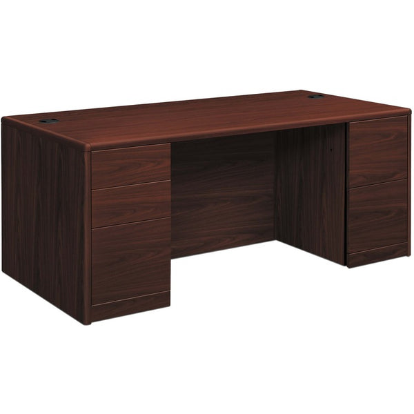 HON Desk, Double-Pedestal, F/F, B/B/F, 66"x30"x29-1/2" , Mahogany (HON10774NN)