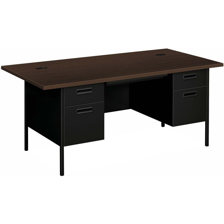 HON Double Pedestal Desk, 72" x 36" x 29-1/2", Mocha (HONP3276MOP)