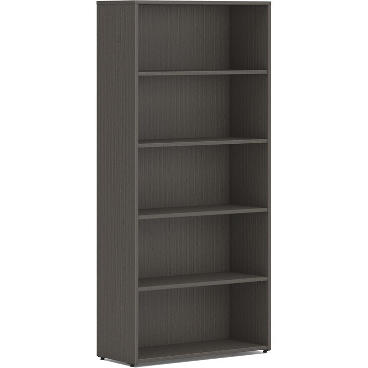 HON Bookcase, 5-Shelf, Adjustable, 30"x13"x65" , Slate Teak (HONLBC3013B5LS1)