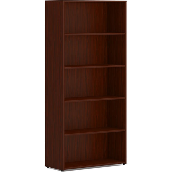 HON Bookcase, 5-Shelf, Adjustable, 30"x13"x65" , Mahogany (HONLBC3013B5LT1)