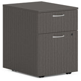 HON® Mod Mobile Pedestal, Left or Right, 2-Drawers: Box/File, Legal/Letter, Slate Teak, 15" x 20" x 20" (HONPLPMBFLS1)