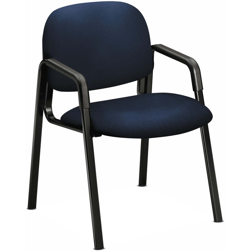 HON Solutions Seating 4000 Series Leg Base Guest Chair, 23.5" x 24.5" x 32", Navy Seat, Navy Back, Black Base (HON4003CU98T)