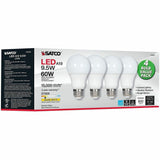 Satco LED Light Bulb, 9.50 W, 60 W Incandescent Equivalent Wattage, 12/Pack (SDNS39596) Pack of 12