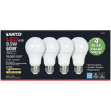 Satco LED Light Bulb, 9.50 W, 60 W Incandescent Equivalent Wattage, 12/Pack (SDNS39596) Pack of 12