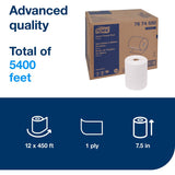 TORK Advanced Hand Towel Roll, 1 Ply, 1 15/16" Core, 12/Carton (TRK7674550) Case of 12