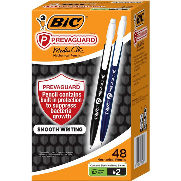 BIC Antimicrobial Mechanical Pencils - #2 Lead - 0.7 mm Lead Diameter - Black Lead - Plastic Barrel - 48 / Box (BICMPCMA48)