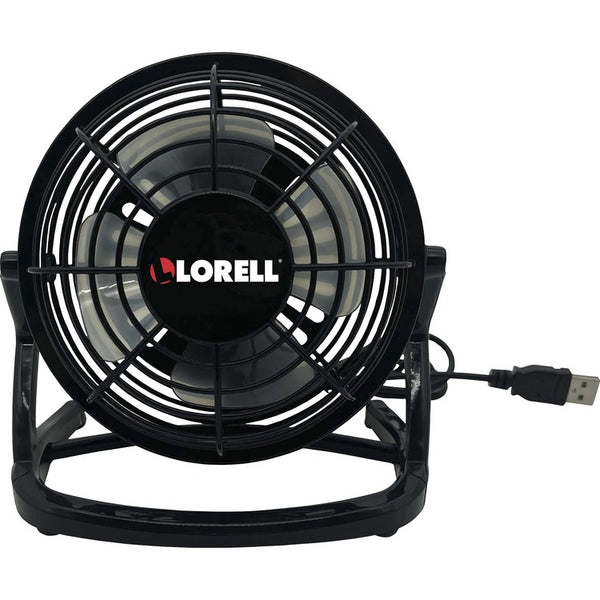 Lorell USB-powered Personal Fan - Adjustable Tilt Head, Durable, USB Powered, Compact - Metal, Plastic - Black (LLR18474)