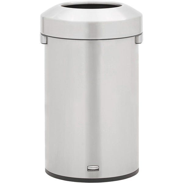 Rubbermaid Commercial Refine Waste Container - 16 gal Capacity, Round - Ergonomic Handle, Non-skid, Fingerprint Resistant, Durable - 26.3", x 15.9" Width - Metal - Stainless Steel - 1 Each (RCP2147583) Each