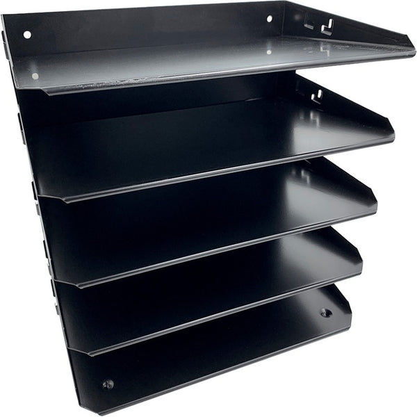 Huron Steel Horizontal File Organizer, 5 Sections, Letter Size Files, 8.75 x 12 x 12, Black (HURHASZ0149) Each