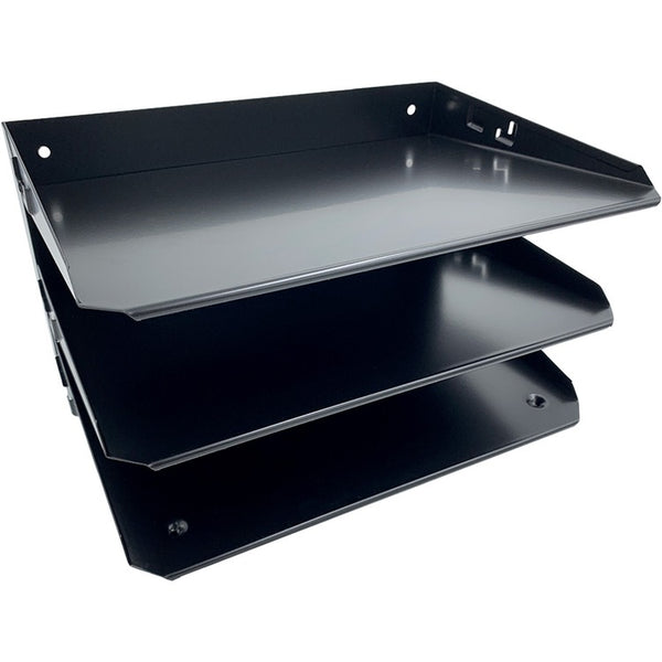 Huron Steel Horizontal File Organizer, 3 Sections, Letter Size Files, 12 x 8.75 x 6, Black (HURHASZ0159) Each