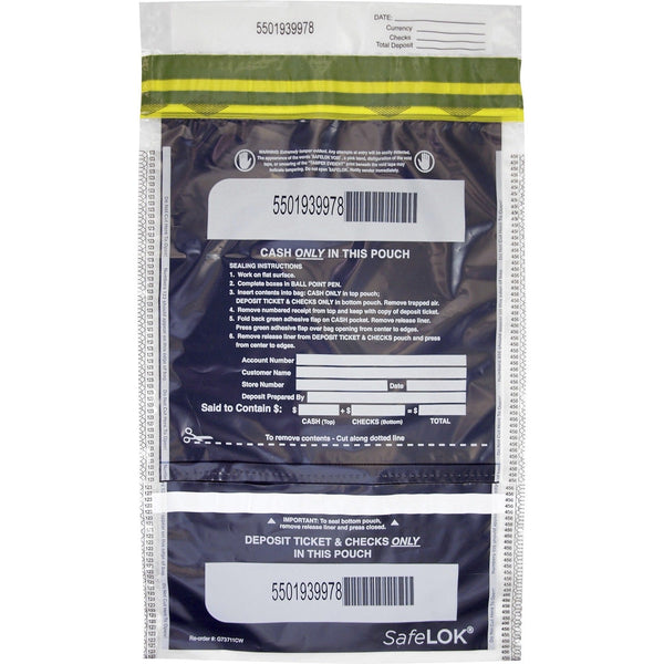 ControlTek SafeLOK VT Tamper-Evident Deposit Bags - 10" x 15", Clear - 100/Pack - Bill, Deposit, Cash, Deposit Slip, Check (CNK585092) Pack of 100