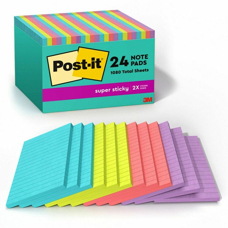 Post-it&reg; Super Sticky Notes - Supernova Neons Color Collection (MMM66024SSMIACP) Pack of 24