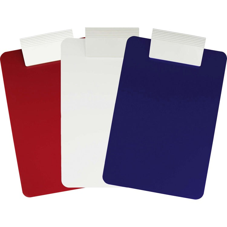 Saunders Antimicrobial Clipboard - Low Profile - 8 1/2" x 11" - Red, Blue - 1 / Each (SAU21612) Pack of 3