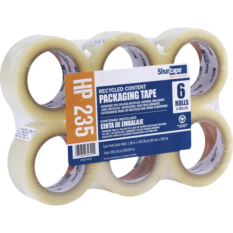 Duck HP 235 Hot Melt Packaging Tape - 109.36 yd Length x 1.89" Width - 6 / Pack - Clear (DUC242763) Pack of 6