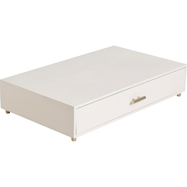 U Brands Juliet Collection Monitor Stand - 20 lb Load Capacity - 16.5", x 10.3" x 3.5" Depth - Desktop, Table - Pine Wood, Brass - White (UBR3460U0206) Each